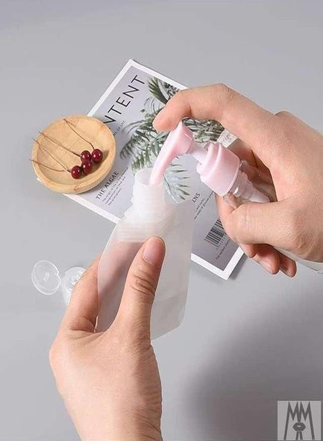 Yopple 10PCS Travel Size Refillable Squeeze Pouches with Funnel, Leakproof Toiletry Bags for Shampoo, Lotion, Hand Wash, Cream & Liquid Cosmetics, Portable Transparent Travel Containers (100ml) - Image 3